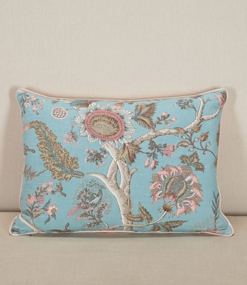 20th Century French Linen Cushion with Floral and Squirrel Decoration