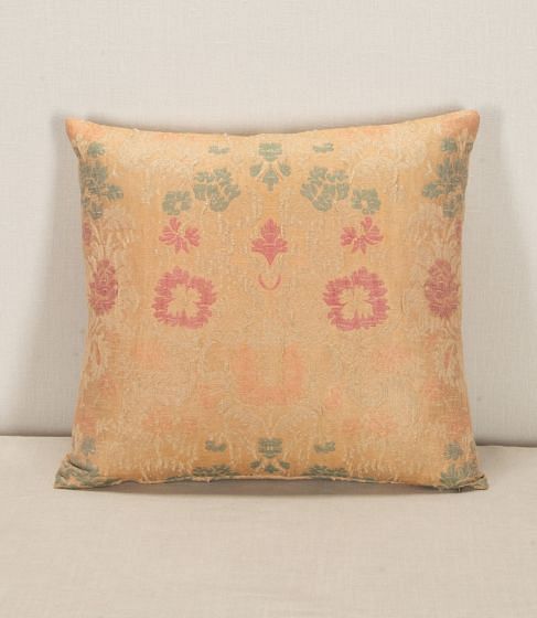 19th Century Italian Silk and Linen Brocatelle Cushion