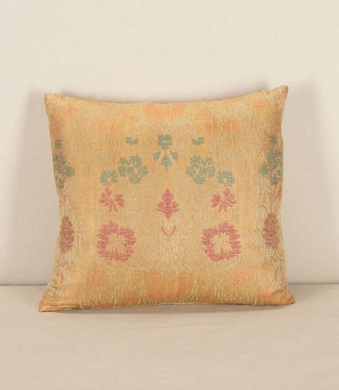 19th Century Italian Silk and Linen Brocatelle Cushion