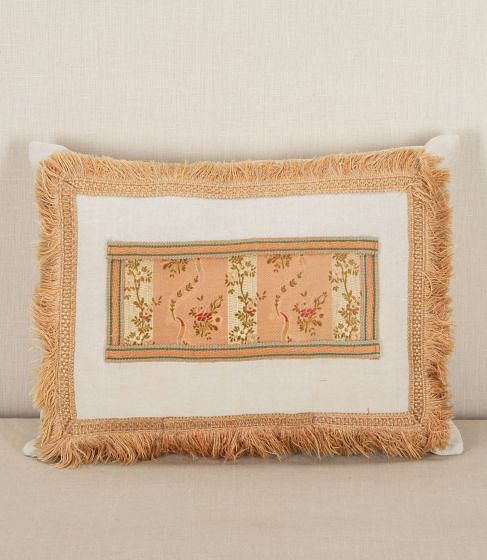 Small 19th Century French Silk Panel Cushion