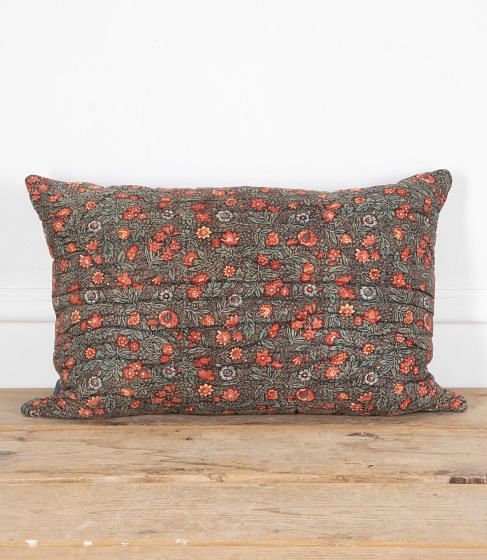 Early 19th Century French Bonnes Herbes Block Printed Cushion