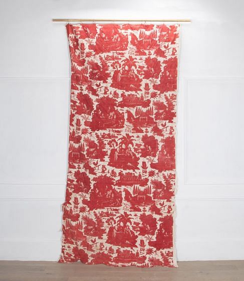 19th Century French 'La Danse Savoyarde' Red Toile Panel