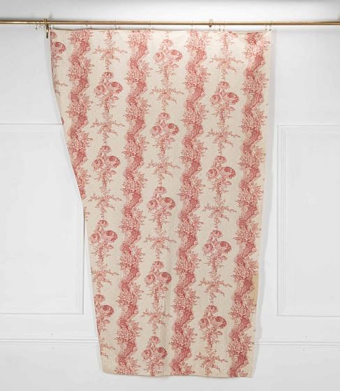 19th Century French Roses Printed Cotton Panel
