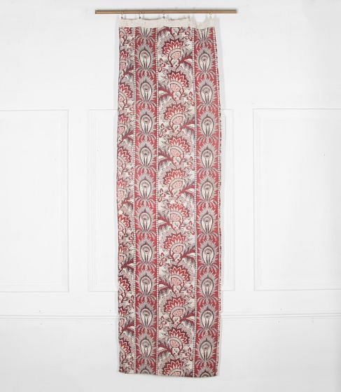 French 18th Century Feathers & Flowers Block Printed Panel