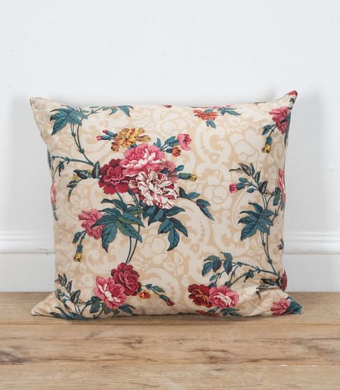 English 19th Century Chintz Cushion