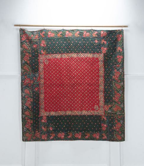 French 19th Century Bonnes Herbes Fichu Quilt