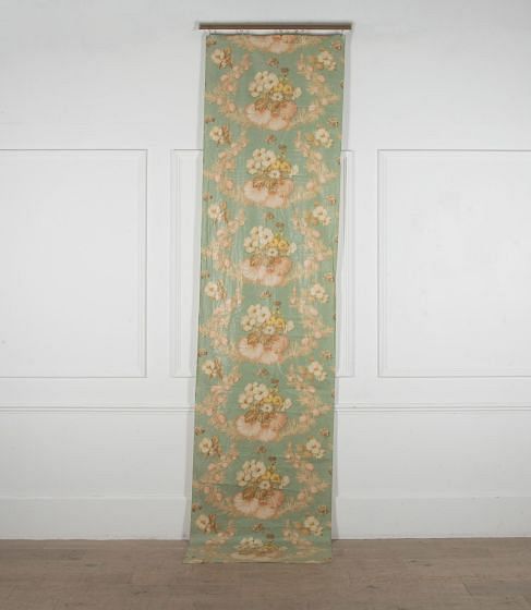 19th Century Flowers and Shells Chintz Fabric Length