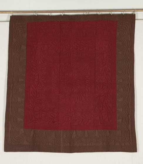 Late 18th Century French Burgundy and Brown Bourette de Soie Quilt RT4243203