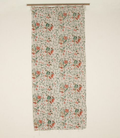 20th Century English Printed Floral Linen Length