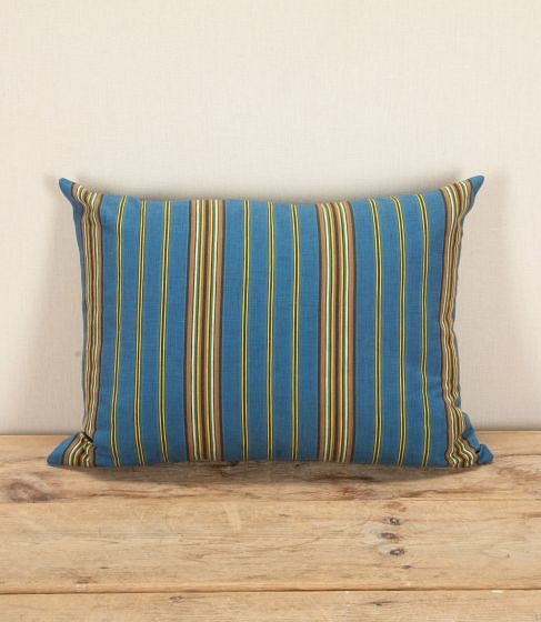 Early 20th Century French Blue and Yellow Striped Cushion RT4243693