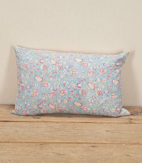 Late 19th Century French Pink and Red Flowers Cotton Cushion