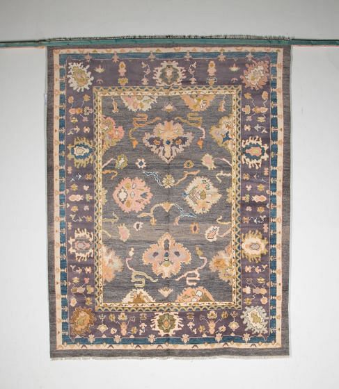 Contemporary Handwoven Oushak Carpet