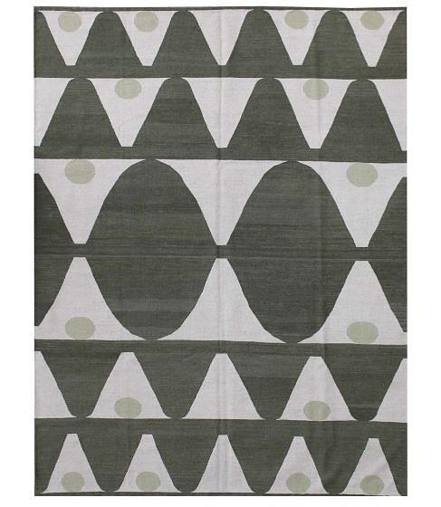 Contemporary Mid-Century Swedish Style Handwoven Kilim