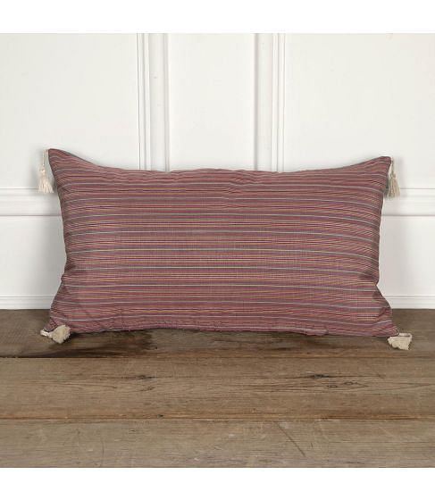20th Century Mallorquin Bujosa Silk Cushion with Tassels