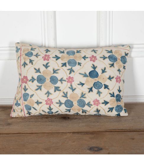 Small 20th Century Silk Embroidered Cushion
