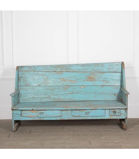 Rustic 19th Century Italian Painted Bench