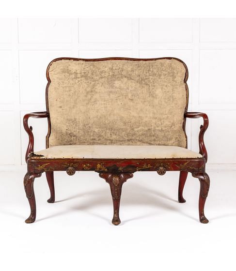 1930s English Decorative Japanned Settee