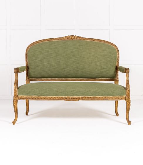 19th Century French Carved Giltwood Sofa