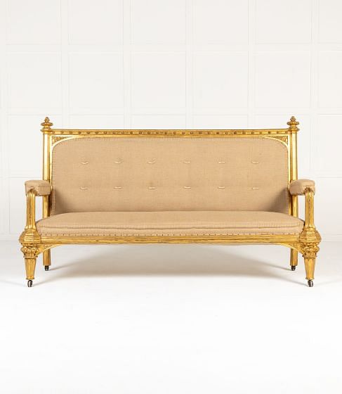 Large 19th Century English Giltwood Country House Sofa