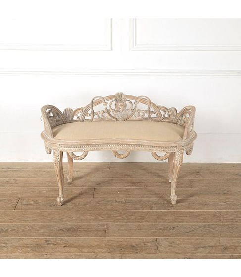 Mid-20th Century French Upholstered Curved Banquette