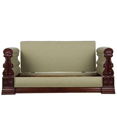 SALE: 19th Century English Carved Mahogany Banquette