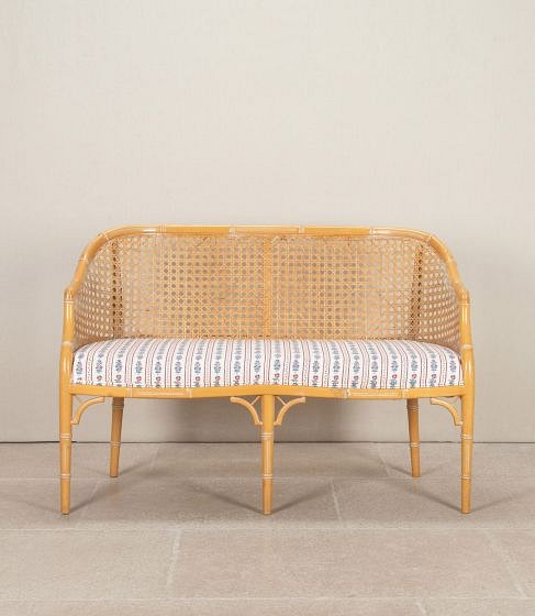 Late 20th Century Chinese Chippendale Style Faux Bamboo Loveseat