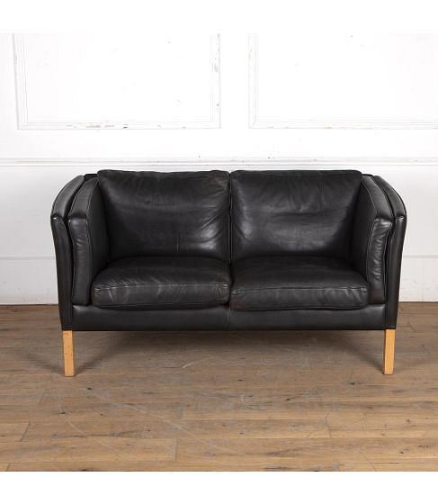20th Century Danish Two Seater Leather Sofa