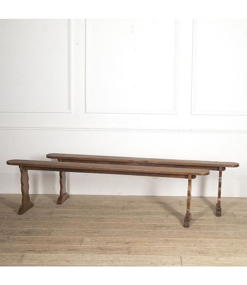Pair of 20th Century French Oak Benches