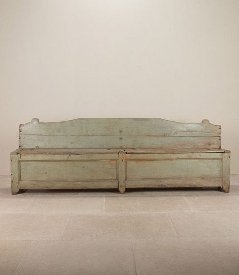 Large 18th Century Italian Painted Storage Bench