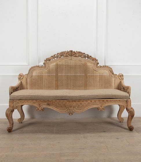 SALE: 19th Century Anglo Indian Bleached Rosewood Settee