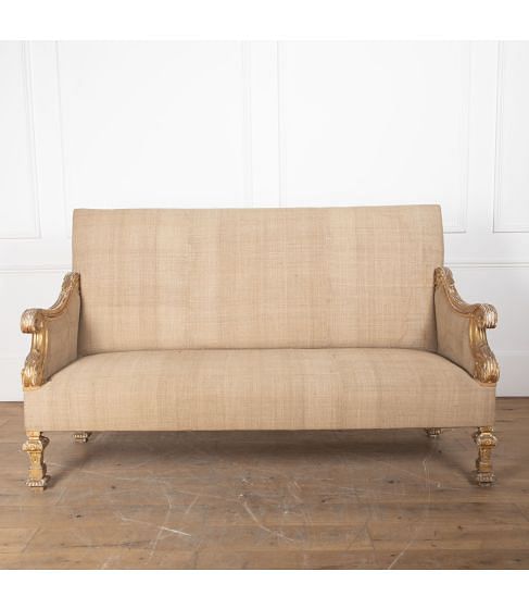 19th Century Louis XIV Style Giltwood Sofa