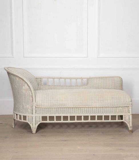 20th Century English Lloyd Loom Style Upholstered Daybed