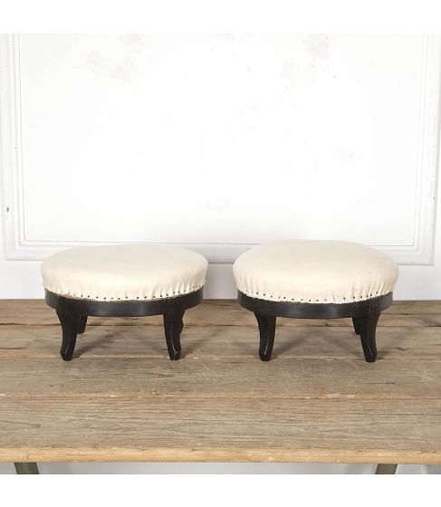 19th Century Pair Of Round Napoleon III Footstools