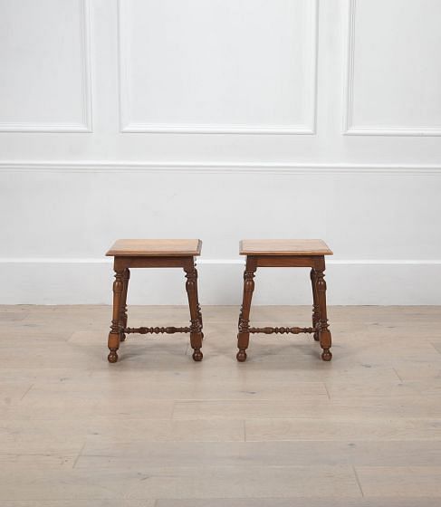 Pair of 19th Century French Oak Stools