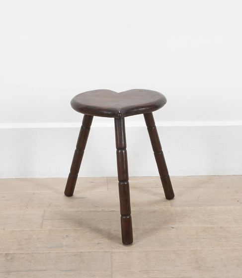 20th Century French Heart Tripod Stool