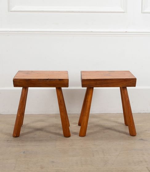 Pair of 20th Century Italian Brutalist Stools