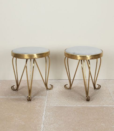 Pair of 20th Century Italian Brass Stools
