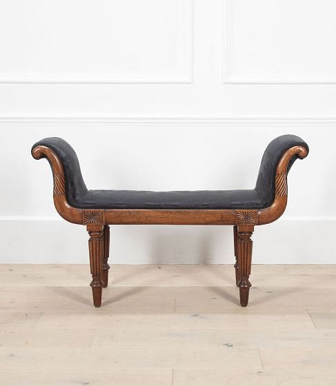 Early 19th Century Mahogany Upholstered Window Seat