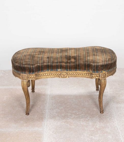 Late 19th Century French Giltwood Louis XVI Style Footstool
