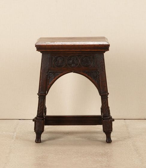 Early 20th Century French Liberty Style Gothic Stool
