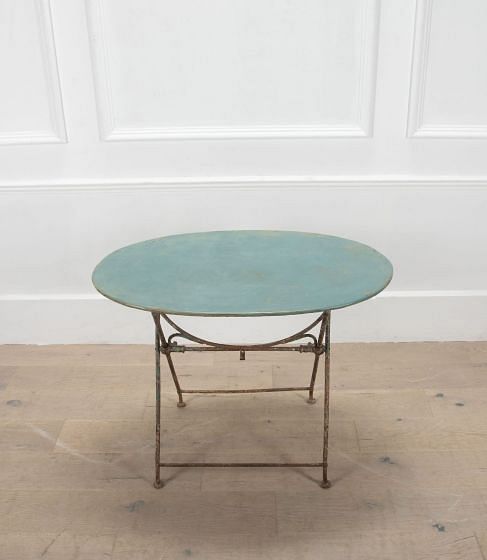 19th Century French Folding Oval Iron Table