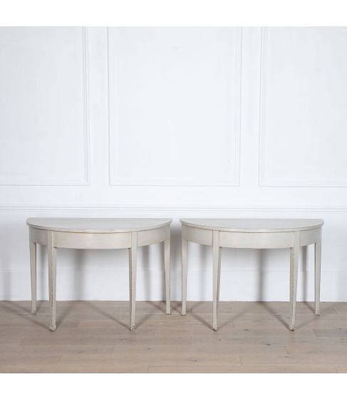 Pair of 19th Century Demi Lunes