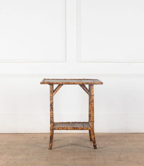 SALE: Late 19th Century English Bamboo Occasional Table with Painted Top