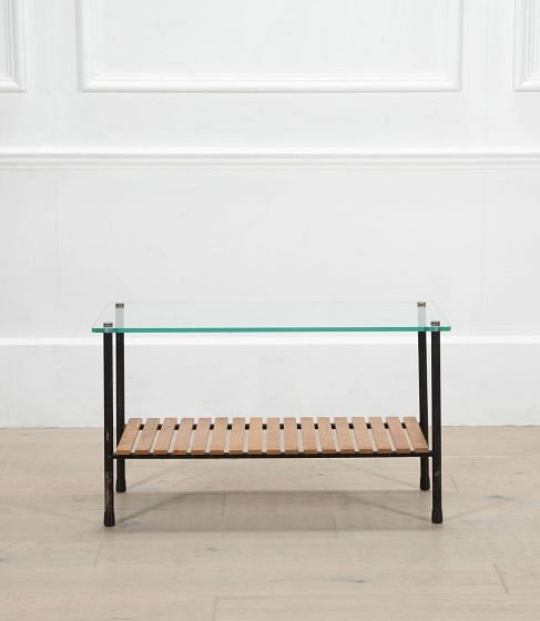 20th Century French Glass and Steel Table Attributed to René-Jean Caillette