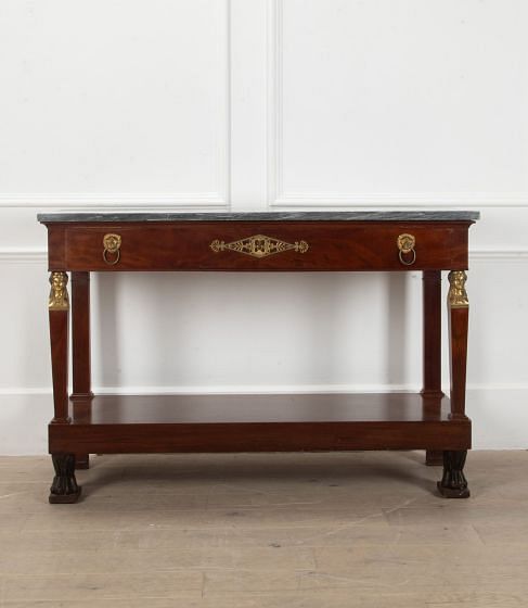 19th Century French Mahogany Empire Console Table