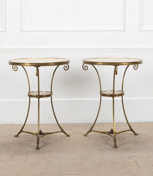 Pair of 19th Century Louis XVI Style Gilt Bronze Gueridons