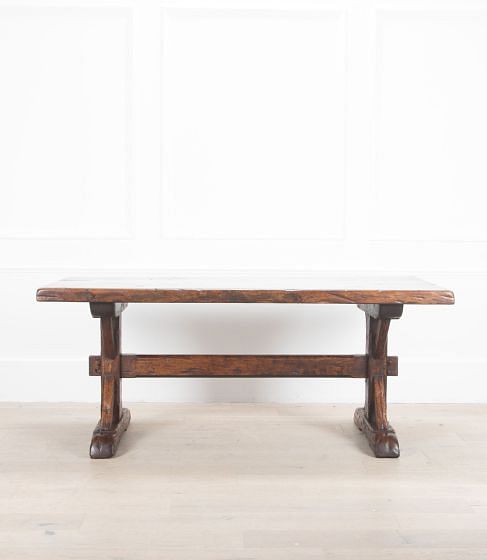 19th Century Oak X-Frame Refectory Table