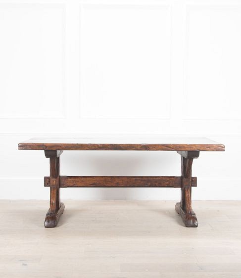 19th Century Oak X-Frame Refectory Table