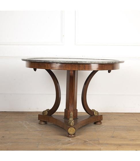 19th Century Mahogany and Marble Centre Table