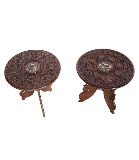 SALE: Pair of Early 20th Century Indian Low Occasional Tables